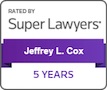 Super Lawyers - Jeffrey L. Cox 5 years